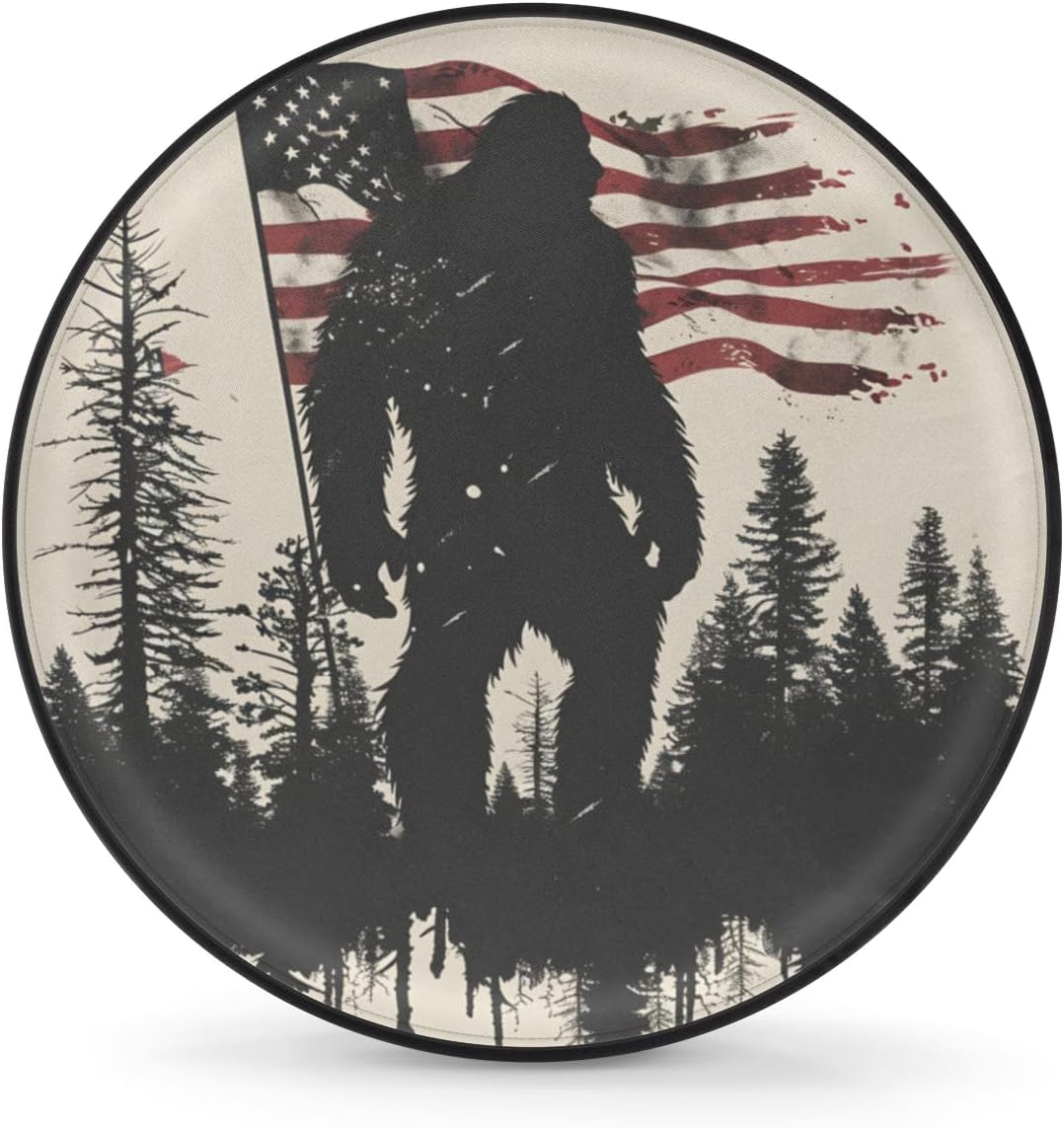 Spare Tire Cover for RV Trailer, American Flag Bigfoot Tire Covers Universal Fit for Travel Trailer Camper Jeep RV SUV Truck Waterproof Wheel Cover (17 inch for Diameter 31” - 33”)