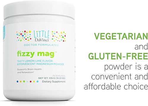 Miniatura 5 de Little DaVinci Fizzy Mag - Suplemento de magnesio efervescente para niños para apoyar la salud cerebral, la relajación y el comportamiento* - con