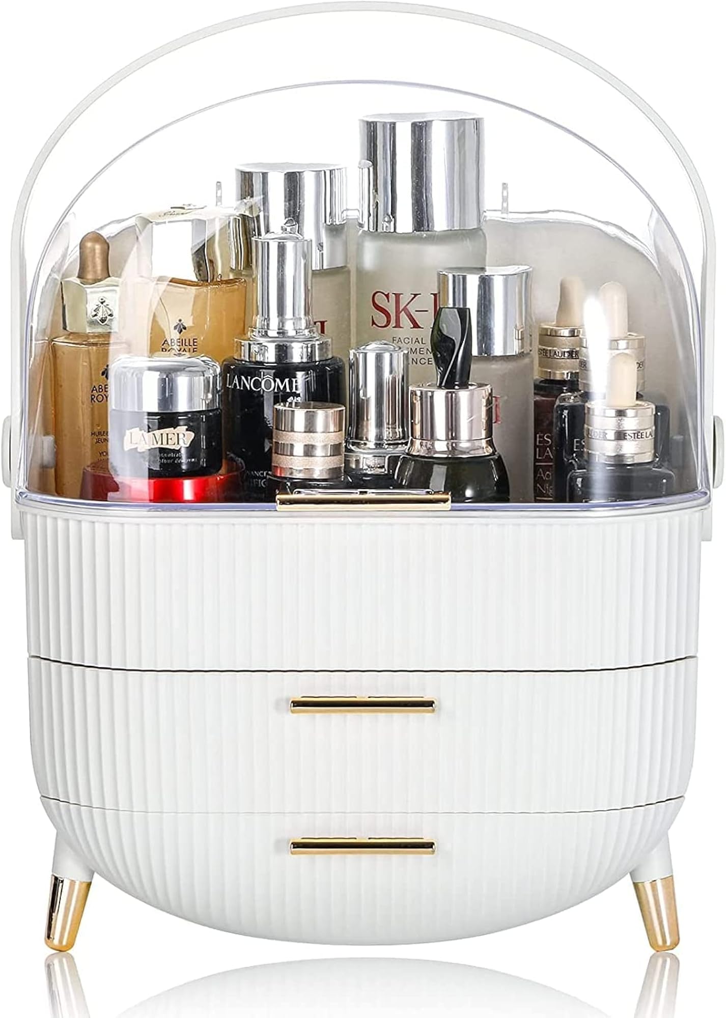 3-Layer Skincare and Cosmetics Storage Box, Green