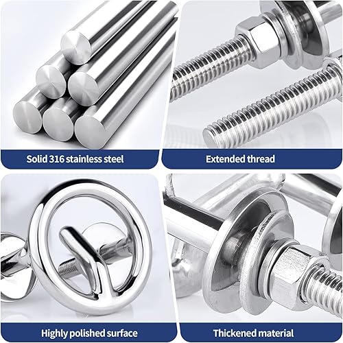 Miniatura 4 de Marine 316 - Gancho de remolque de acero inoxidable para barcos, kayak, surf