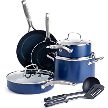 Blue Diamond Cookware CC001602-001 Diamond-Infused, Aluminum Ceramic Non-Stick Coating, Blue