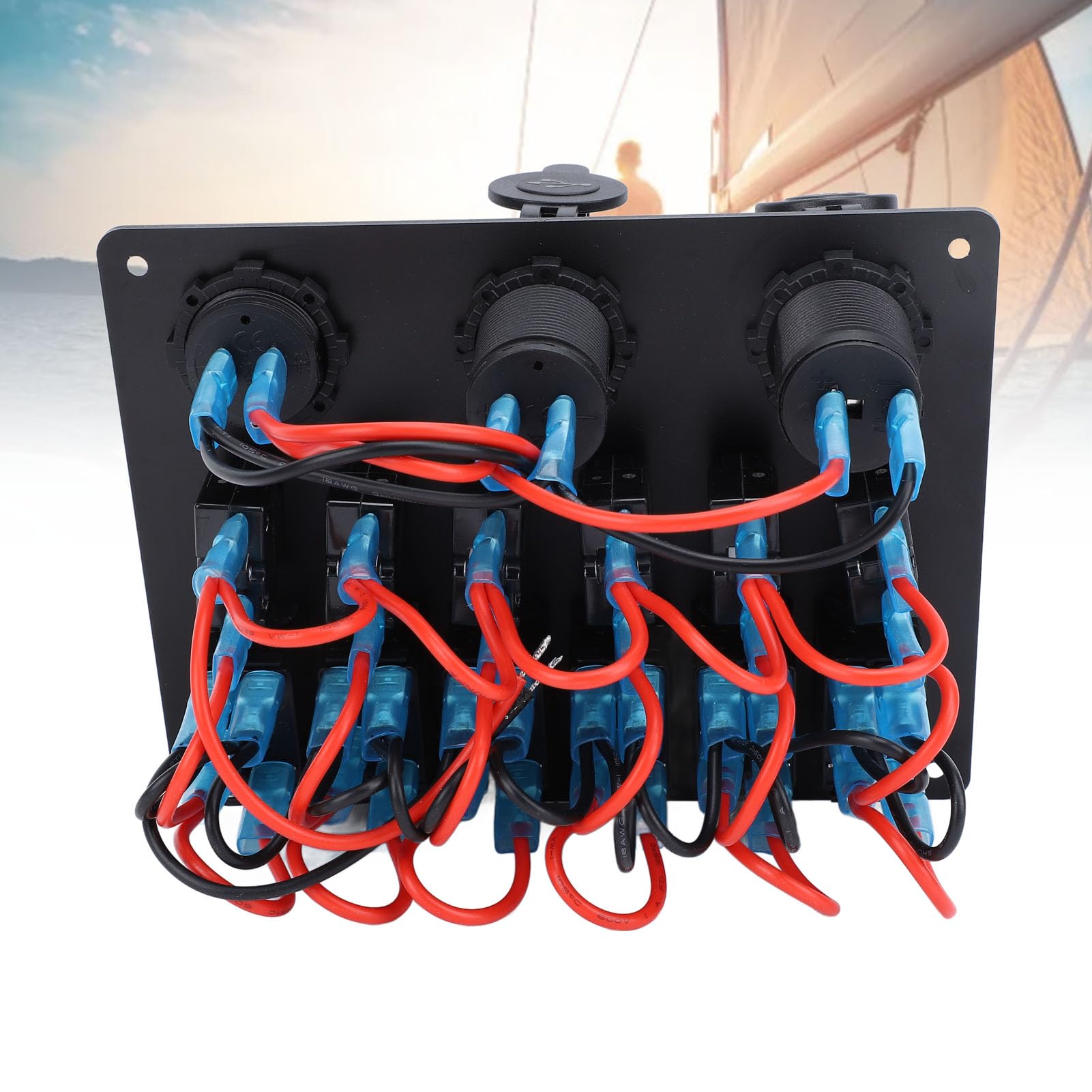 LICAEVEY Panel Przełączników 6-pozycyjny z Podwójnym ładowaniem USB dla