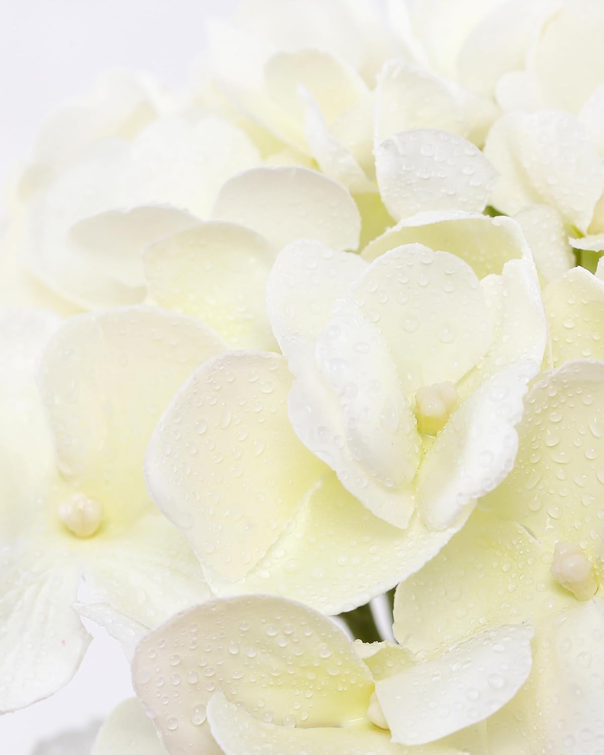 DuHouse 3Pcs White Hydrangea Artificial Flowers,Latex Real Touch Hydrangeas Faux Hydrangeas for Home Wedding Bouquets Centerpieces Party Living Room Decoration(Ivory White) - Image 5