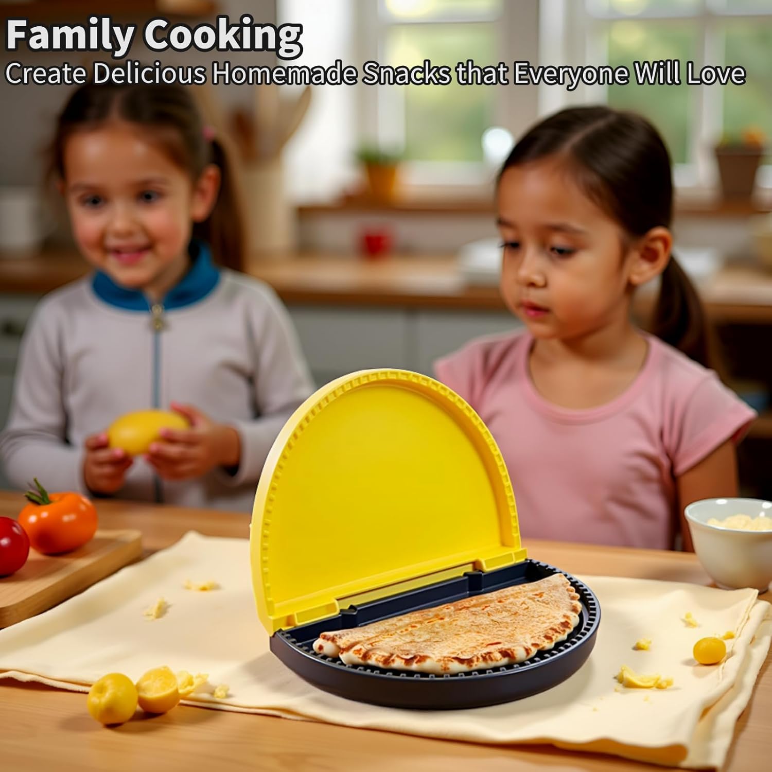 Tortilla Crimper & Quesadilla Maker Kit, Quesadilla Maker Press, Empanada & Samosa Maker, Sandwich Sealer Tool for DIY Snacks, Air Fryer & Microwave Friendly (Round,1 Pack)