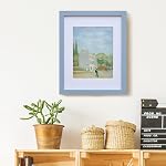 Muzilife 11x14 Wood Picture Frame with Real Glass Cover, Blue Photo Frame Display Pictures 8x10 with Mat or 11x14 Without Mat, Vertical & Horizontal on Wall, 1pcs