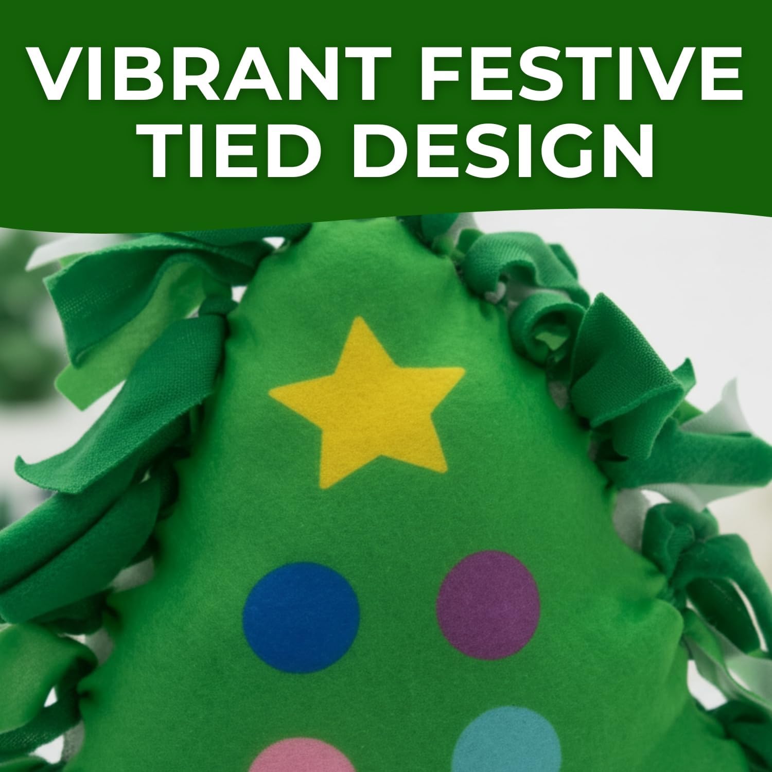 Fun Express 13 3/4" x 15" Christmas Tree Fleece Tied Pillow Craft Kit - Makes 6