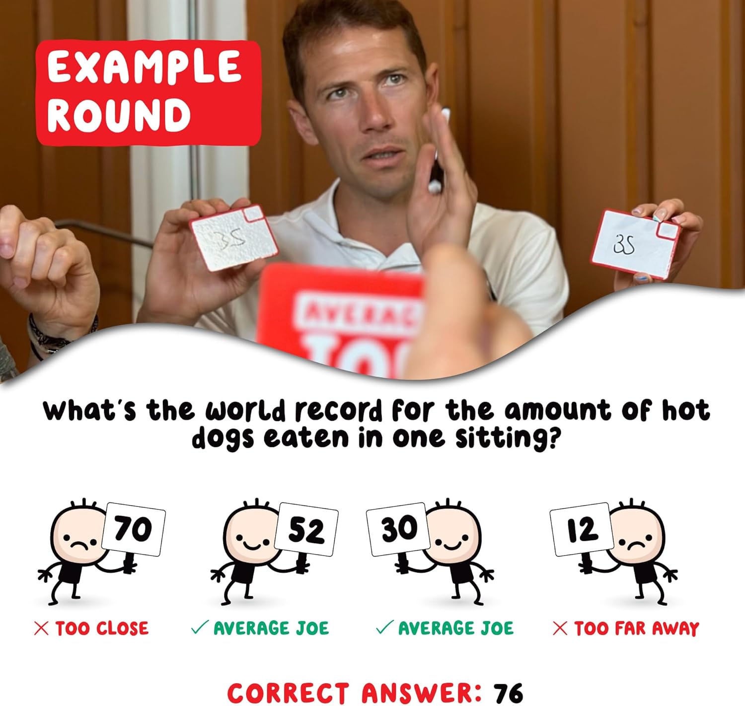 Average Joe Party Game - Embrace Your Ordinary Side with 600 Questions - Fun for Family and Friends! Ages 8+, 3-6 Players, 30 Minute Playtime, Made by Format Games