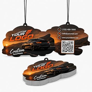 Custom Logo Car Air Freshener Bulk, Custom Air Fresheners with Picture, Personalized Air Freshener for Car, Suitable for Custom Gifts for Branding Business Events Irregular Shape