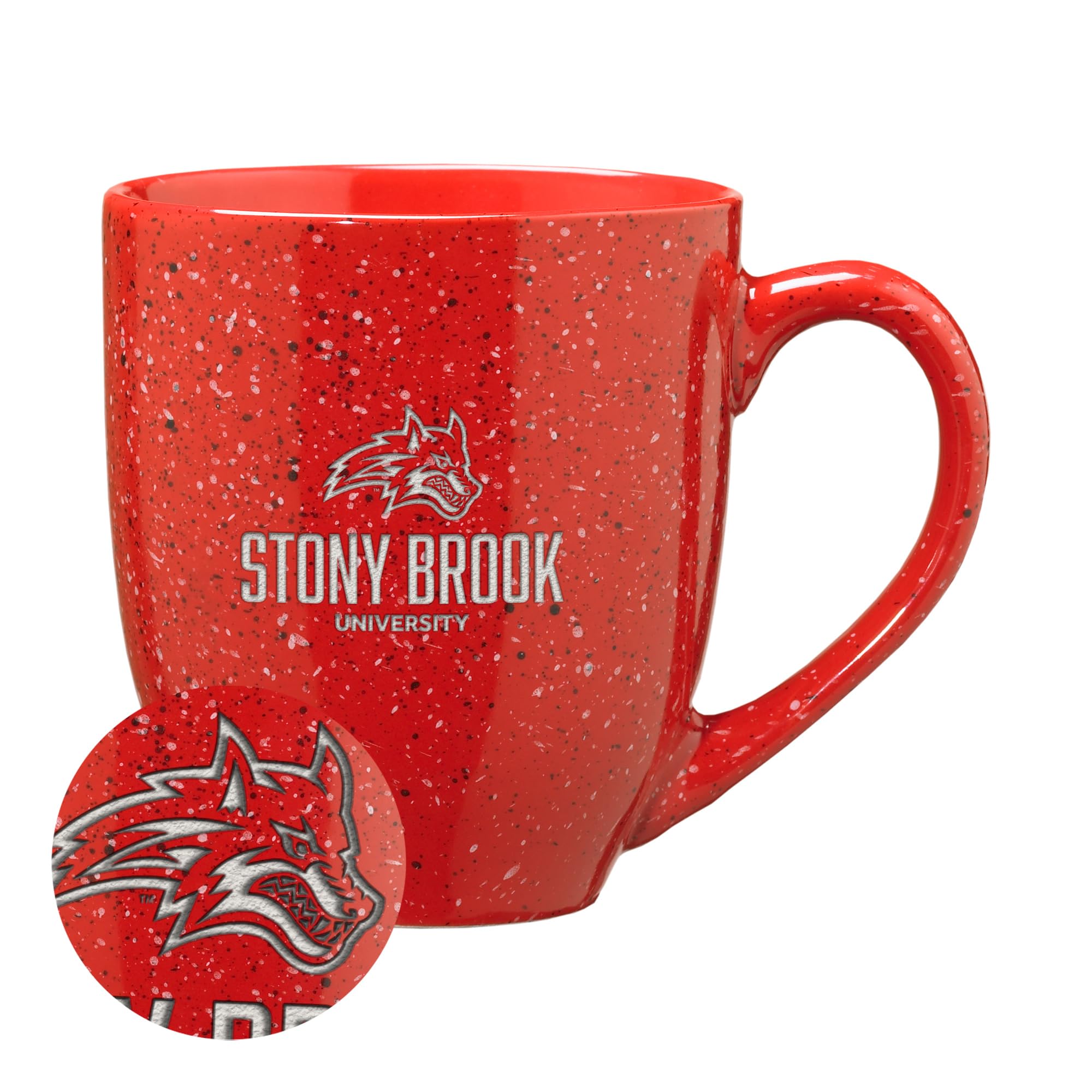 Mug Stony Brook Seawolves tasse céramique rouge mouchetée grand format 473ml