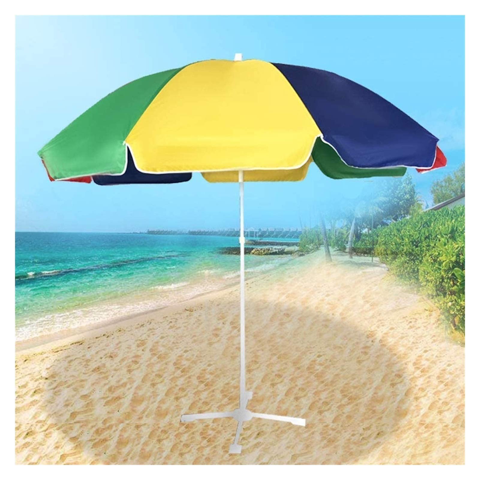 SaryEdge Outdoor Garden Parasols 6.5Ft/2M Patio Parasol Umbrella, Premium Outdoor Market Table Umbrella With Crank For Garden, Lawn, Deck, Backyard Pool,With Paraso,