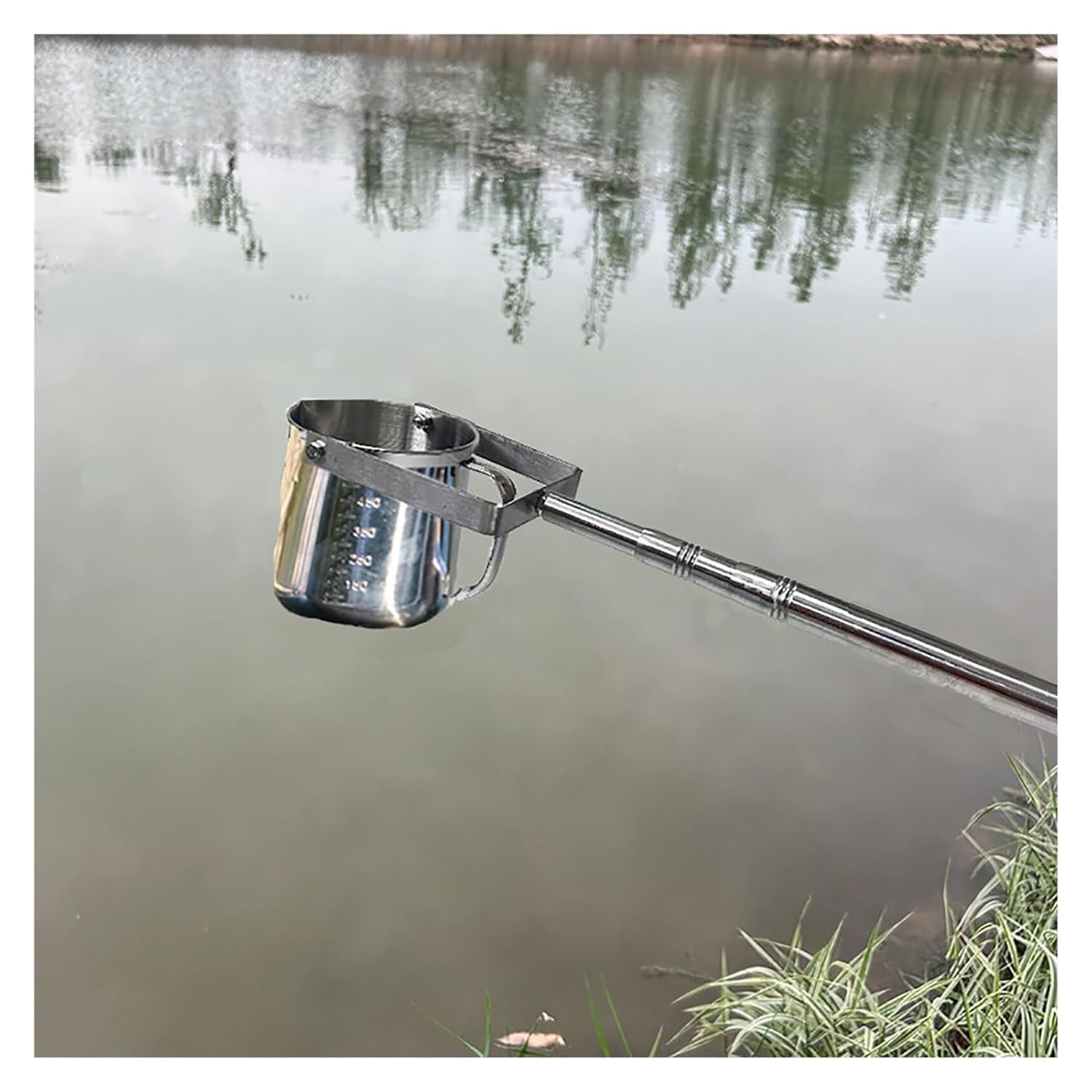 Adjustable Telescopic Water Sampler with 360° Swivel Dipper, Stainless Steel Extension Pole for Water Testing, Environmental Monitoring & River Sampling (0.6-6m, 500ml/1000ml)