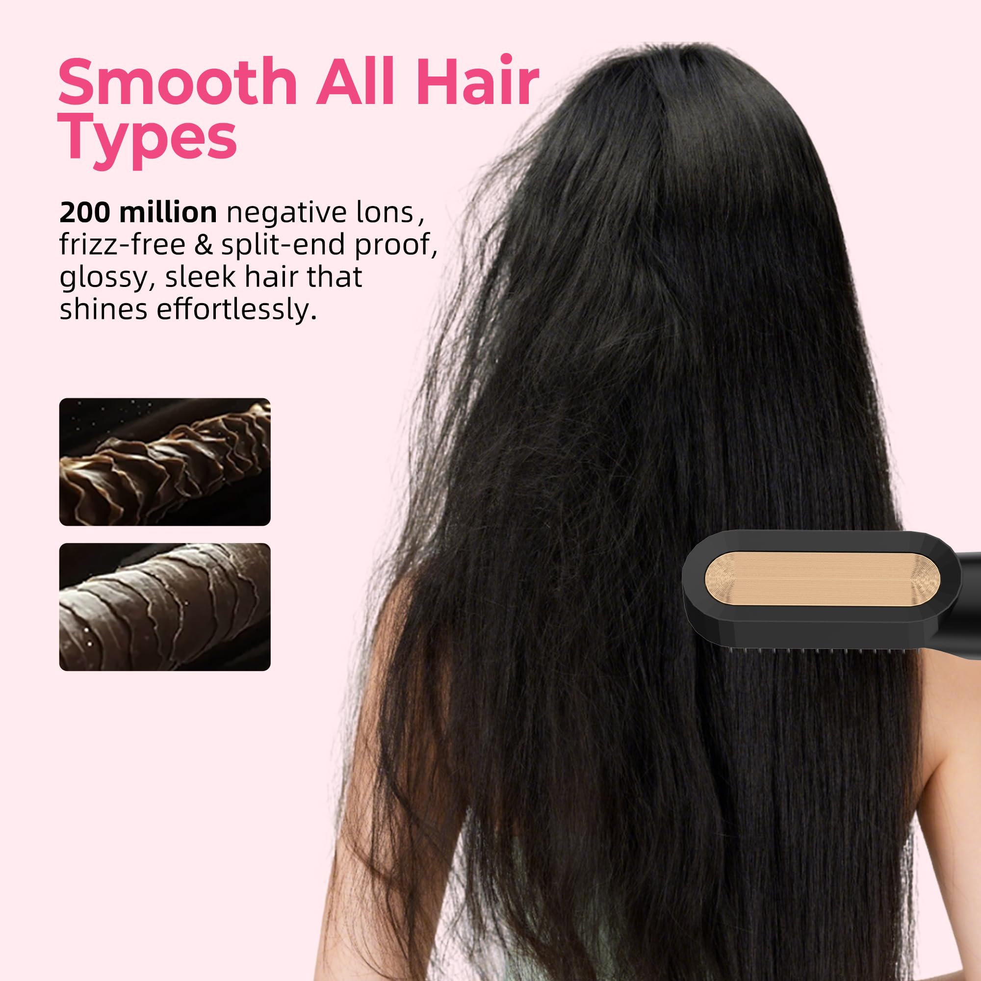 Atopskins Airstyler 6 en 1, Secador Pelo Profesional, 6 en 1 Secador y Cepillo de Pelo con Hair Dryer, Cepillo Alisador Pelo, Secador Pelo Rizado, Thermal Brush, Cepillo de Aire Caliente, Regalos