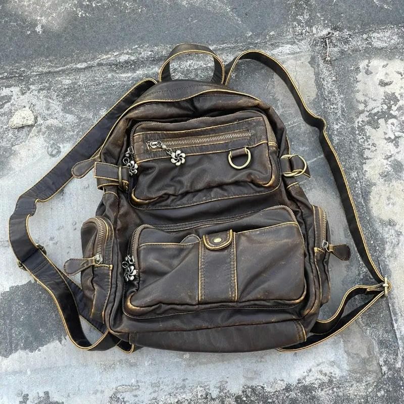 Casual Travel Backpack Retro Women Backpack Brown Casual Large Capacity Men's Travel Backpack Fashion Women's Bag4