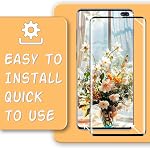 2 Pack Screen Protector for Samsung Galaxy S10 Plus Tempered Glass Film, 3D Curved Full Coverage, Anti Scratch, Case Friendly