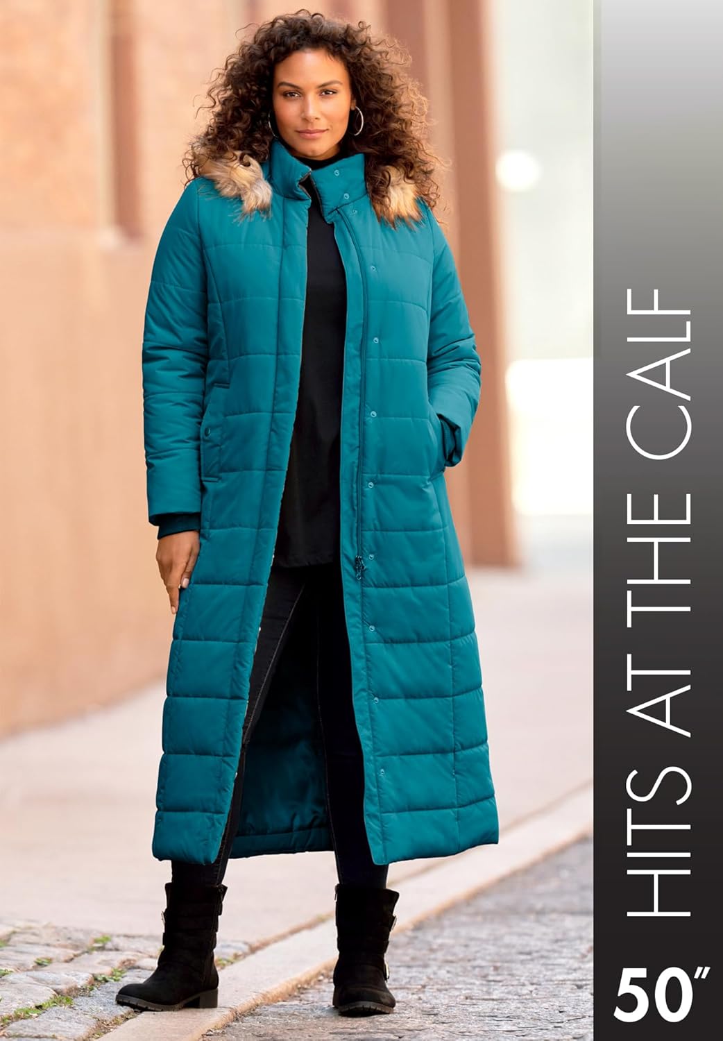 Roaman's Women's Plus Size Maxi Length Puffer Coat - Image 4