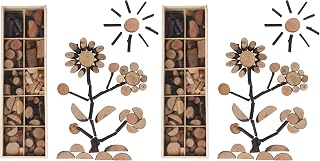 Candywood Wooden Unfinished Craft Kits Toy,Unfinished Natural Wood Slices Loose Part Play,DIY Wood Slices Kit for Toddler 3+ (UN_S) (Pack of 2)
