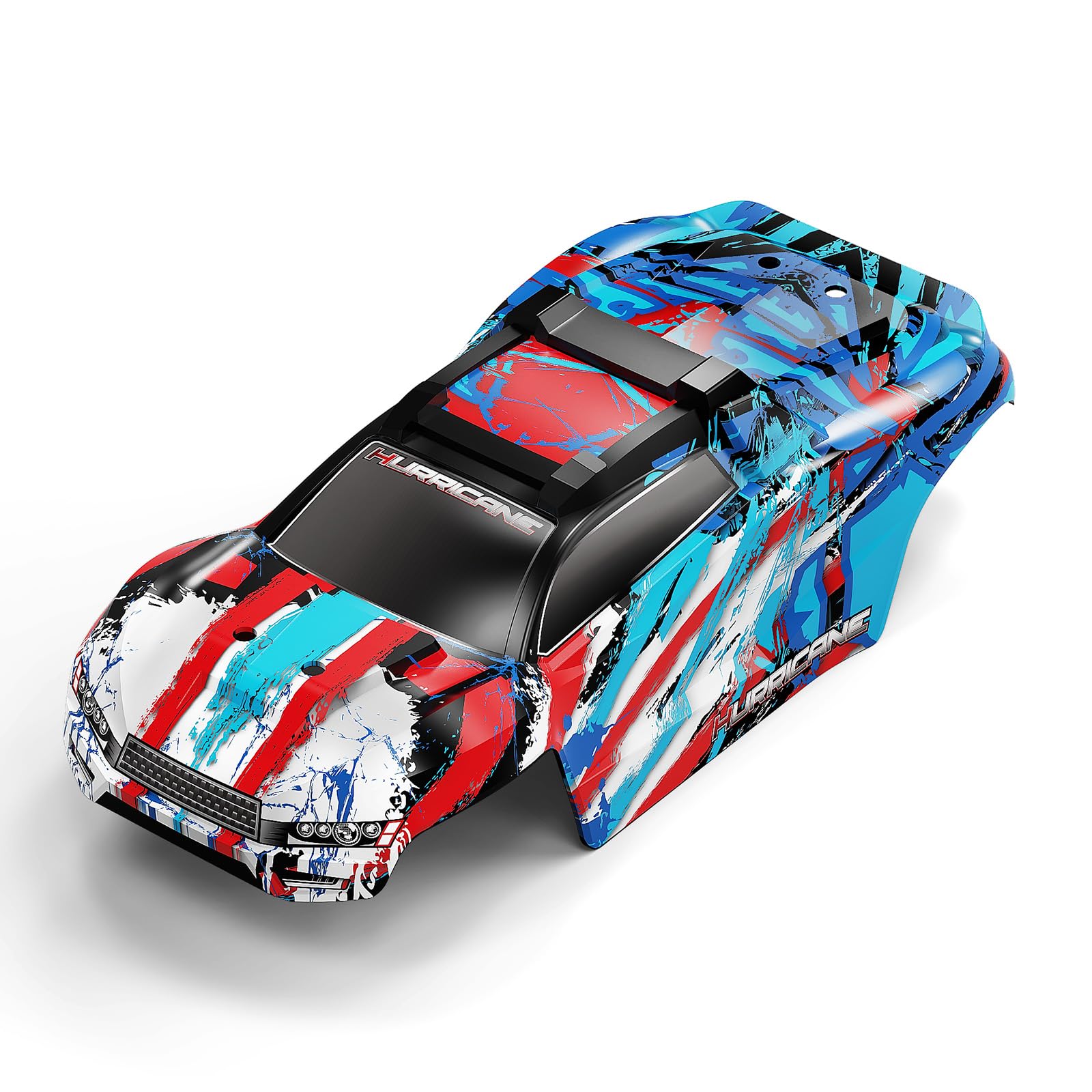Womaqu 1:18 RC Car Replacement Bodywork - Heavy Duty PVC Cover for RC Truck, Racing Design Blue-Red-White Compatible HS18321
