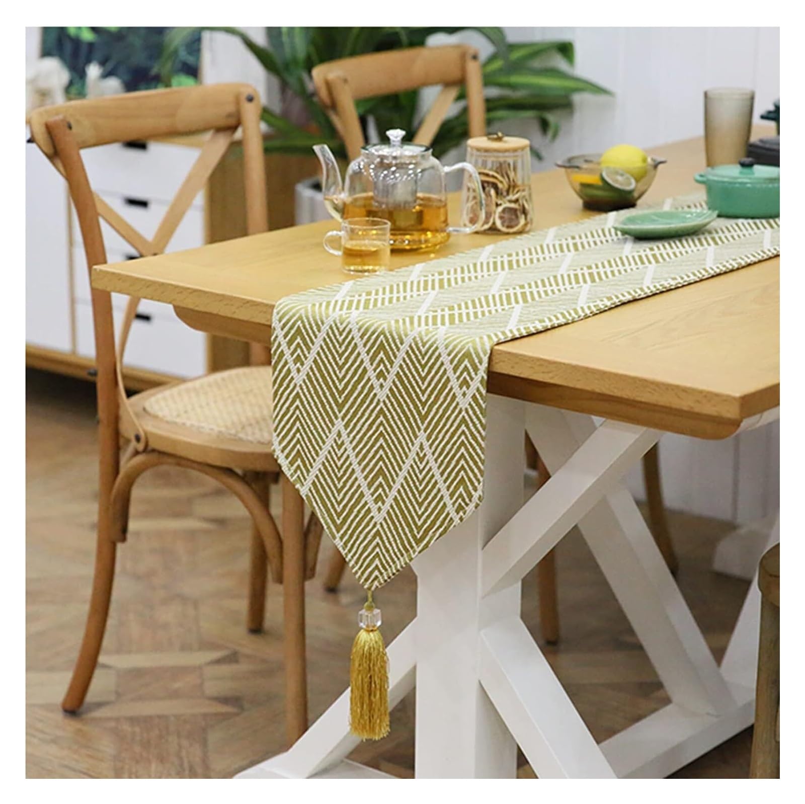 Chemin de table pour meuble TV SWAYVES ambiance salon chaleureux