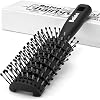 Balon Cepillo para el cabello para mujer y hombre, cepillo ventilado de secado rápido, cepillo desenredante sin dolor para todo tipo de cabello mojado o seco, rizado (Negro) 1