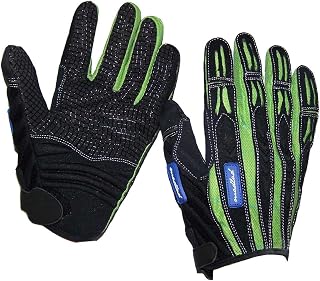 Guantes de dedo completo Madlad Pro, color - negro/verde lima, tamaño large