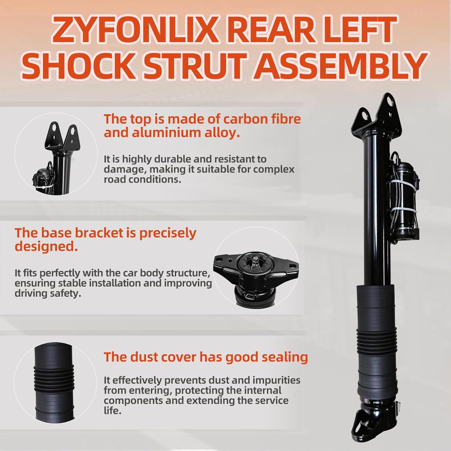 Rear Left Shock Strut Assembly Compatible with 2012-2015 Jeep Grand Cherokee SRT SRT8 Laredo Limited Overland Summit Shock Absorber OEM replace 68139503AB 68384342AA