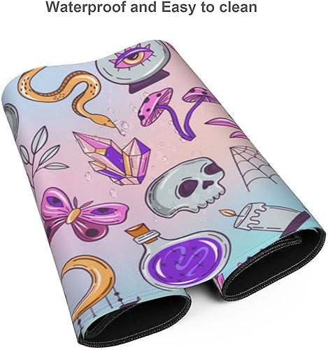 Vista 23 de Alfombrilla de mouse extendida para juegos de 35.4 x 15.7 pulgadas, alfombrilla de mouse retro vintage grande XXL, base de goma antideslizante