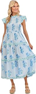 Mud Pie Women's Perin Smocked Midi Dress Price In India