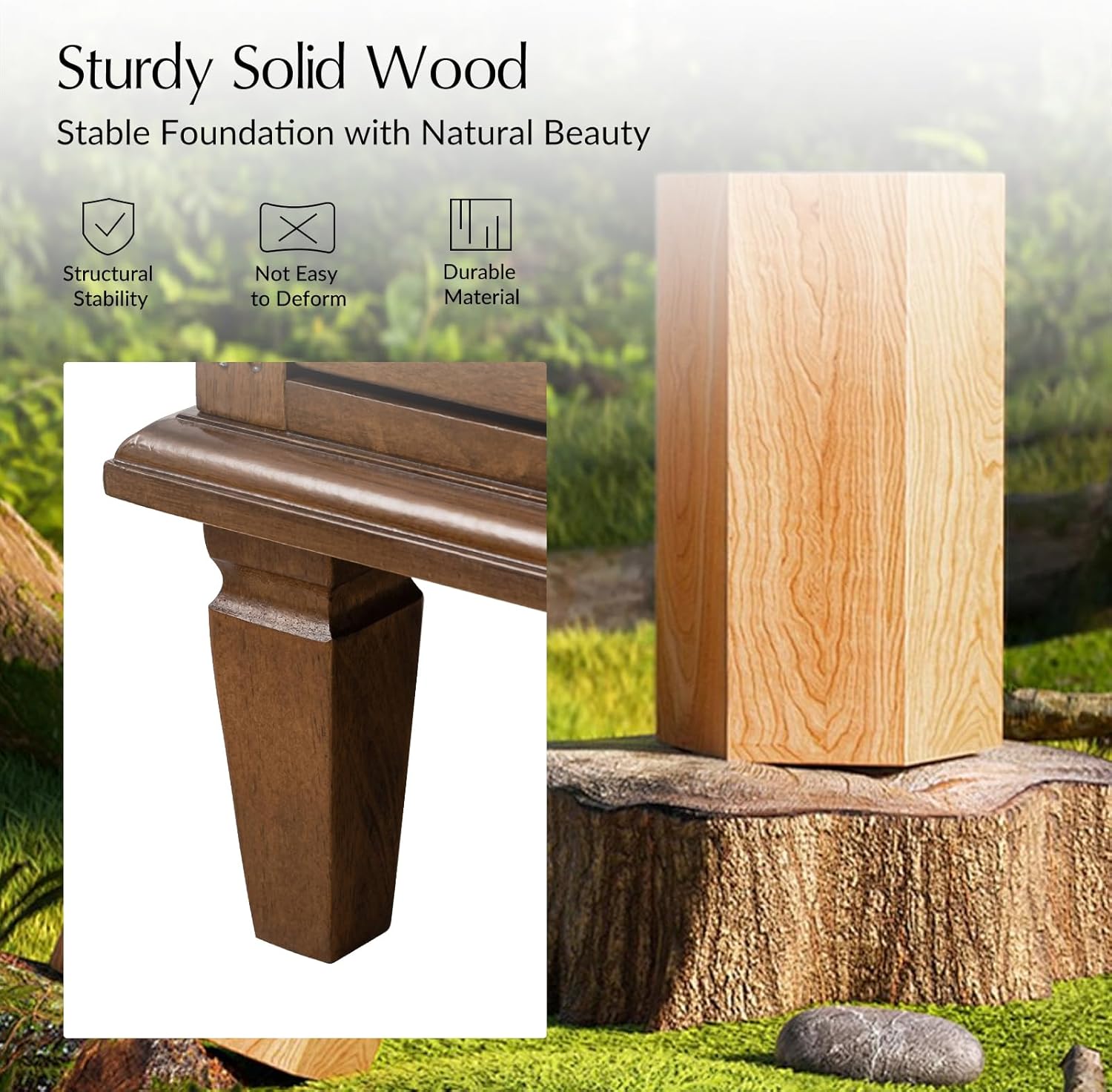 HULALA HOME 3 Drawer End Table with Charging Station, Wooden Drawer Organizer with Wood Legs, Mid Century Modern End Table Set of 2, Walnut