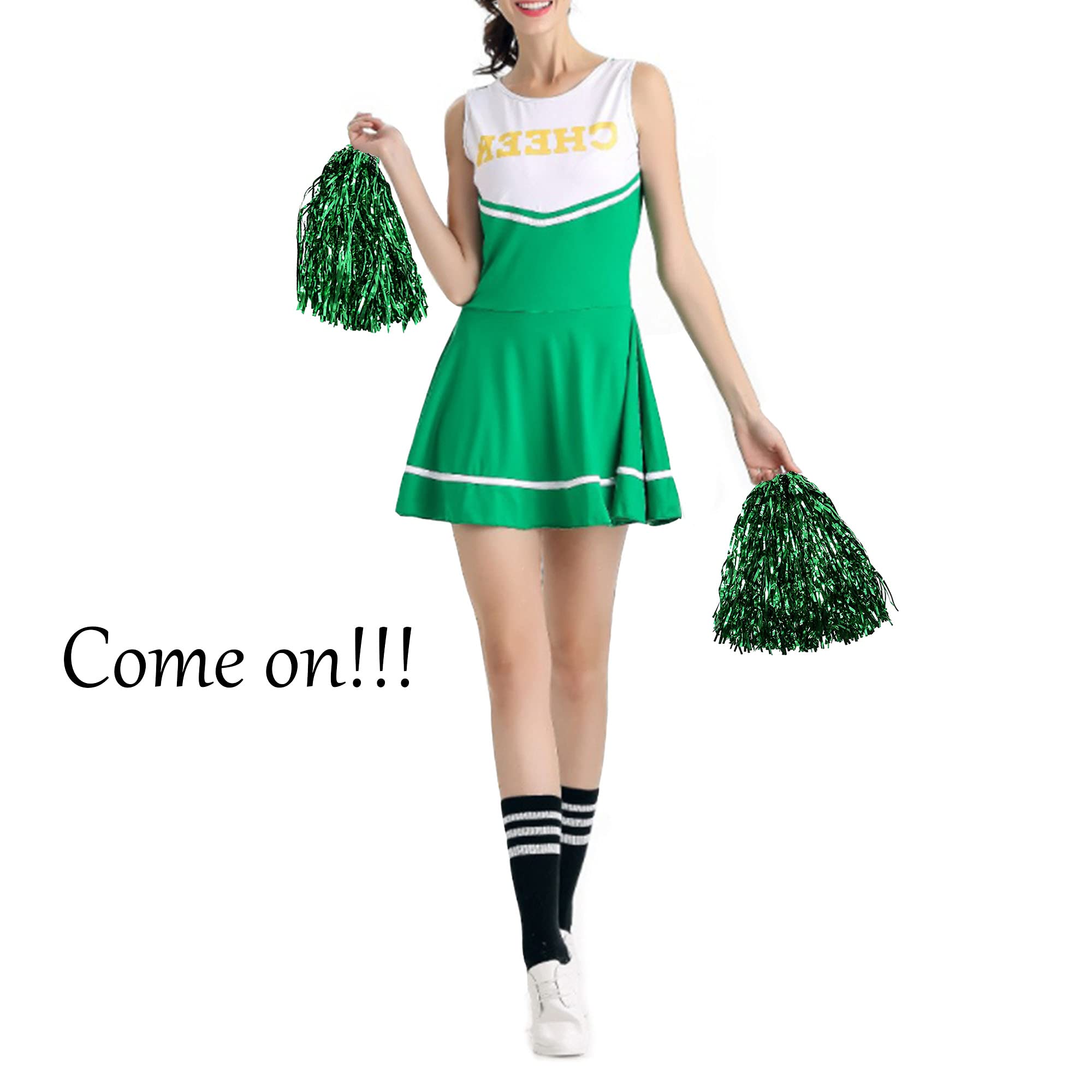 Cheer Leader Poms Bright Metallic Cheers Ball Squad Pompons Hand Flower Spirit Cheering Pom Sports Games Team 6 PCS