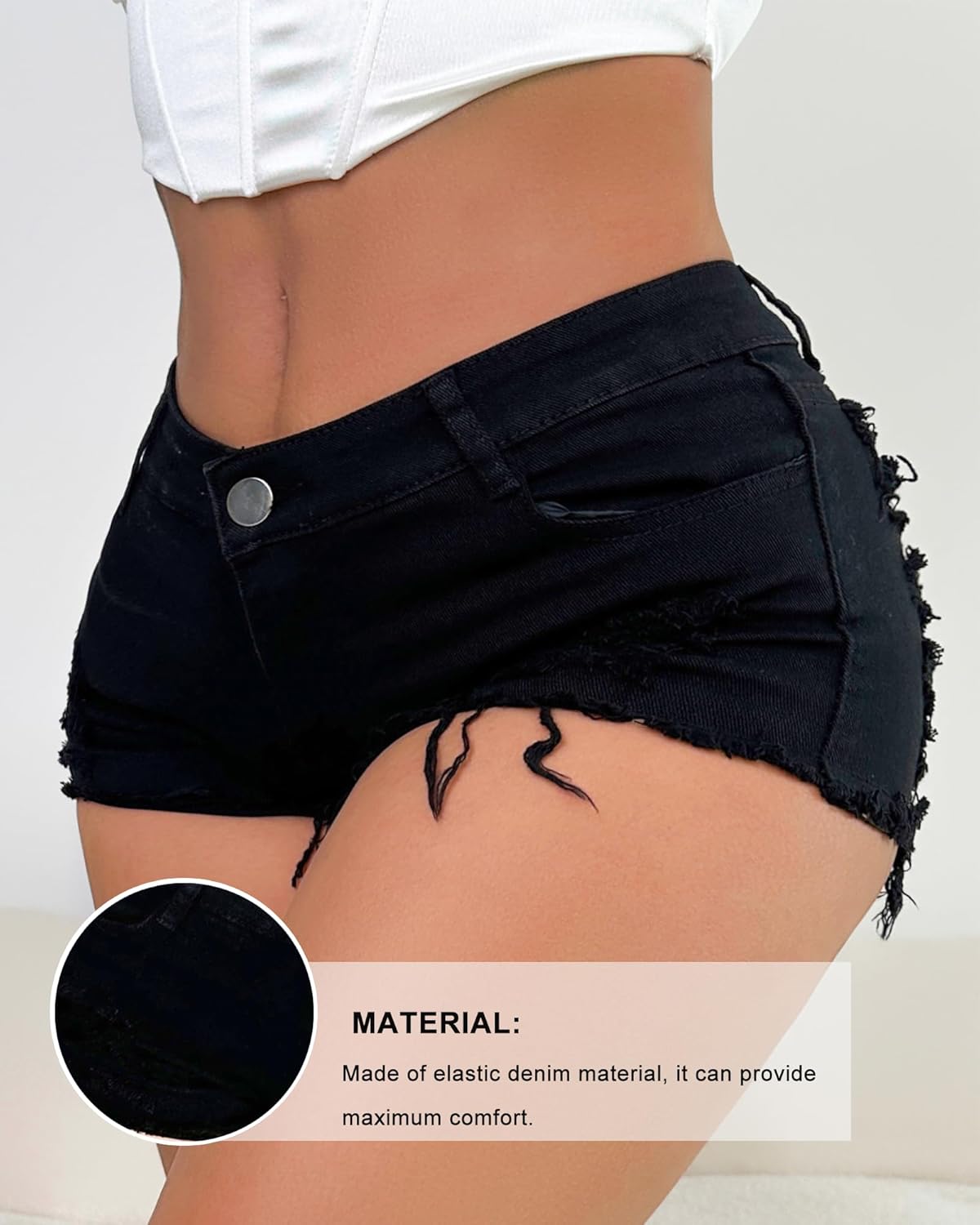 Women's High Waisted Jean Shorts - Denim Shorts for Women Stretchy Ripped Casual Summer Hot Short Distressed - Image 4