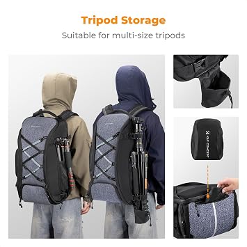 K&F CONCEPT Camera Backpack, 30L Camera Bag for Photographer with Raincover