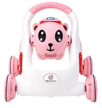 Mommers Baby Walker Musical Push Support with Wheels & Handle Cute Design Activity Walker, for Toddlers, Balanced Wheels, Indoor Play, Pink