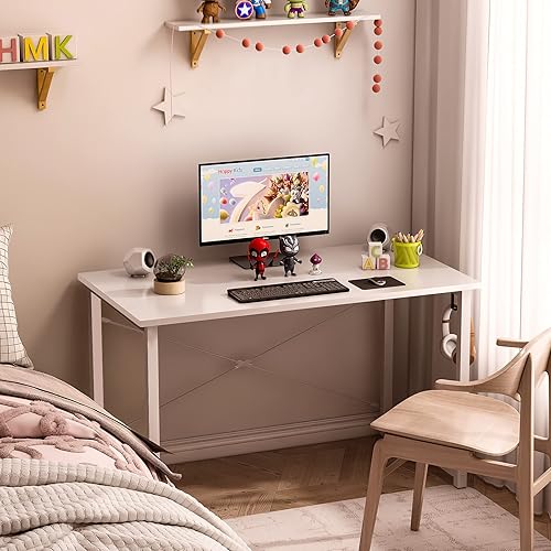 Miniatura 5 de ODK Escritorio para computadora de 48 pulgadas, mesa de PC resistente para oficina en casa, escritorio de trabajo con bolsa de almacenamiento y