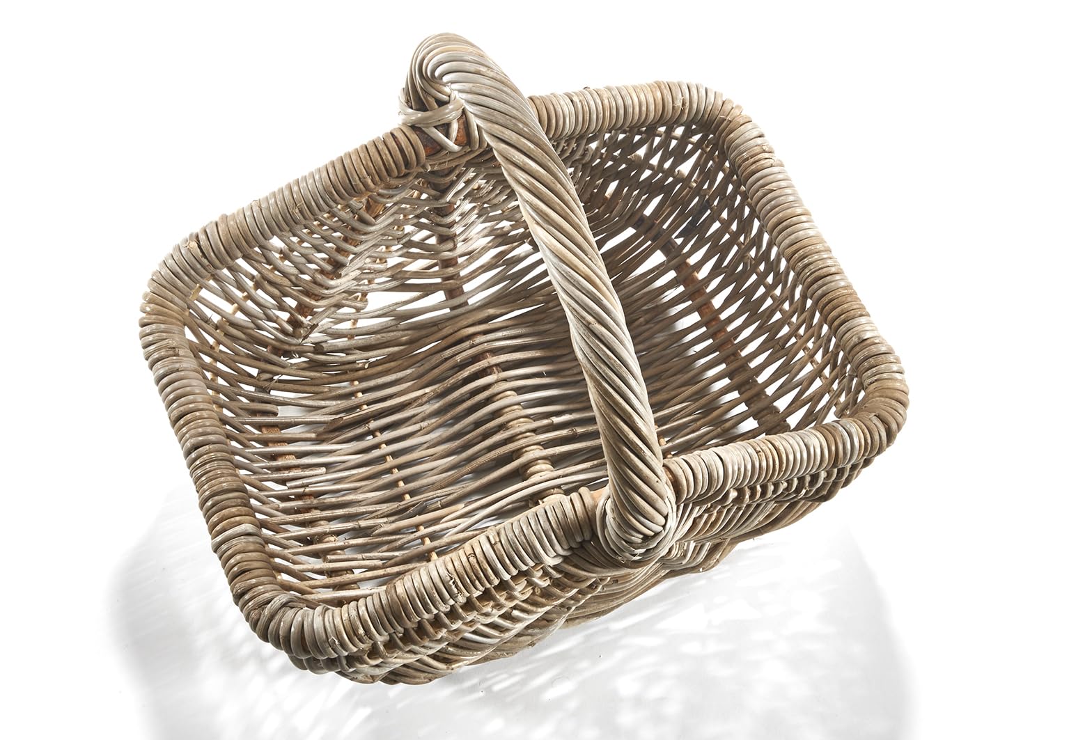 Kobolo Einkaufskorb CLARA aus Rattan in 45x31x39 cm Kubu Grey
