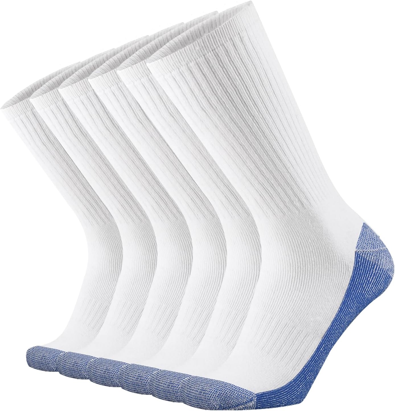 KMM Men Cotton Full Thick Cushion Crew Socks Moisture Control Heavy Duty Work Boot Warm Thermal Wicking Sweat Anti Blisters