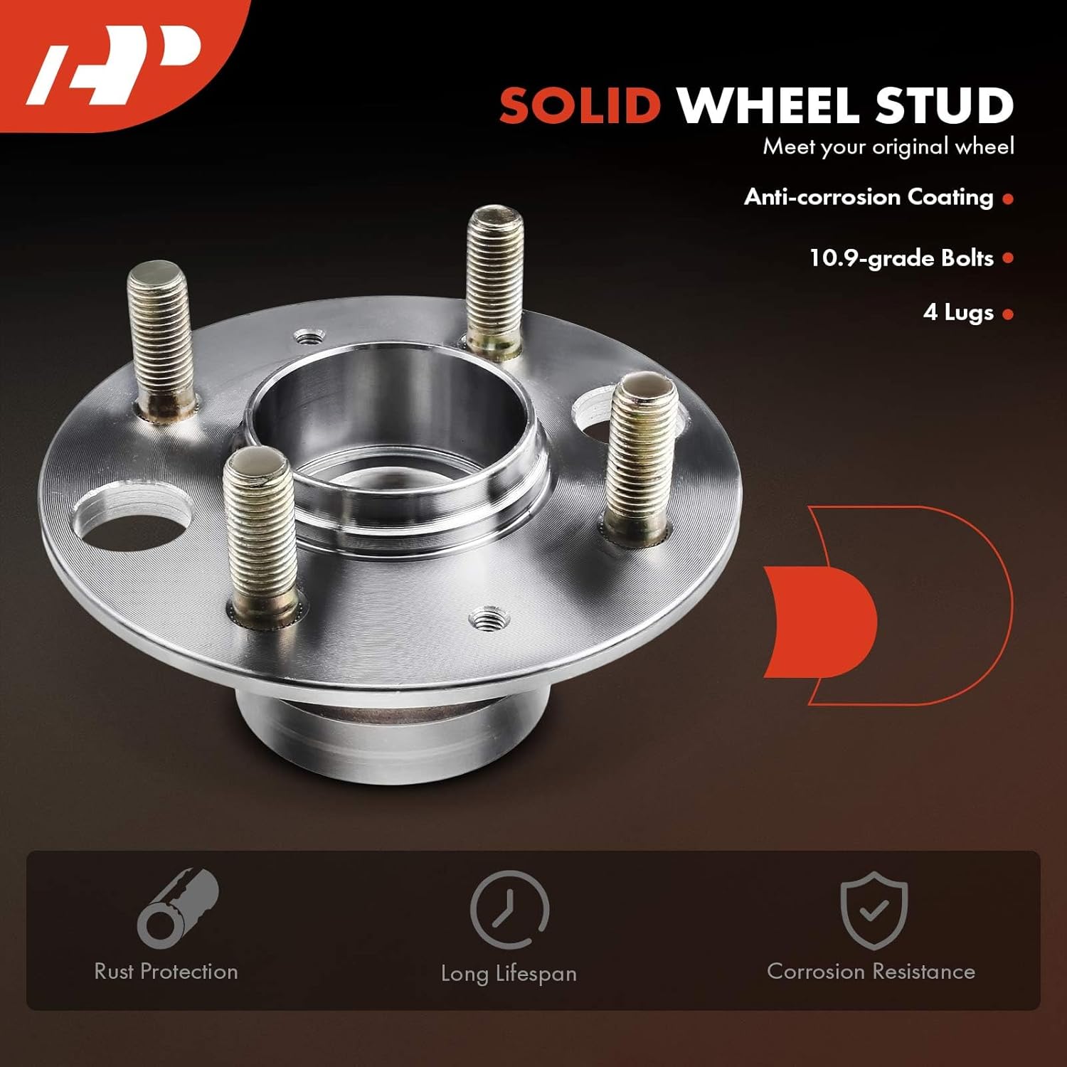 A-Premium 2 x Rear Wheel Bearing and Hub Assembly with 4-Lug Compatible with Honda Civic 1992-1995/1999-2000, Civic del Sol 1993-1997 & Acura Integra 1994-1997, with Rear Disc