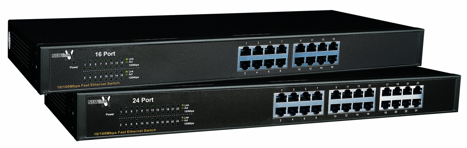 Newlink 24 Ports Rack Montable 19 inch Unmanaged Rapide Ethernet Commutateur [Cat5e - 24 Port]