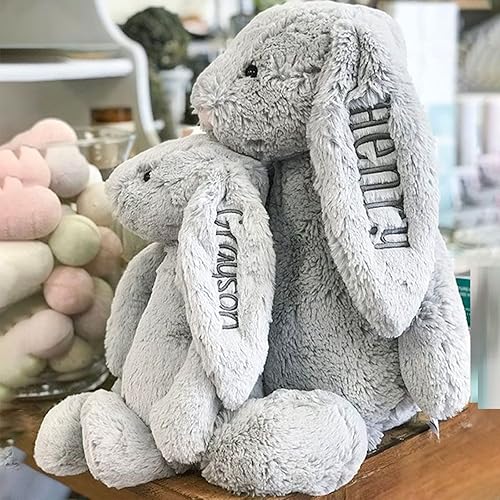 Miniatura 8 de Embroidered Plush Bunny With Child'S Name Hand-Made Custom Plush Toy Child'S First Easter Gift