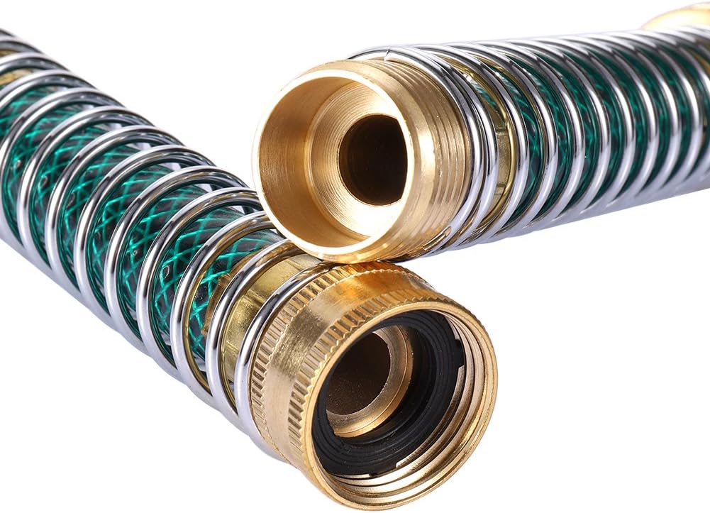 Garden Hose Coiled spring Protector with Solid Brass Faucet Hoses coupling Adapter Extension 2Pcs (2pieces)