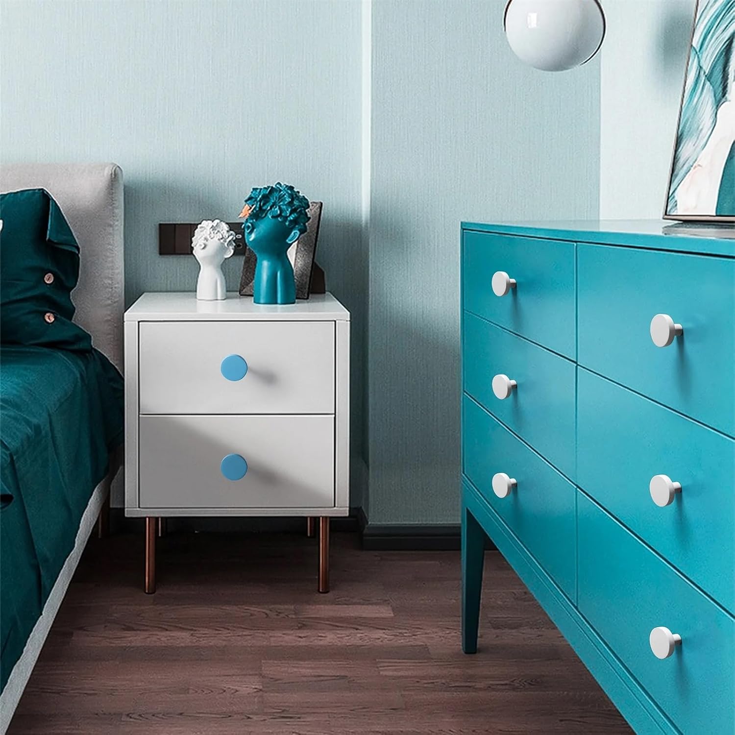 Zinc Alloy Solid Round Single Hole Closet Drawer Pull Children Solid Knob Hardware Furniture Handle Pull Knob 1Pcs (Color : Bronze-S)
