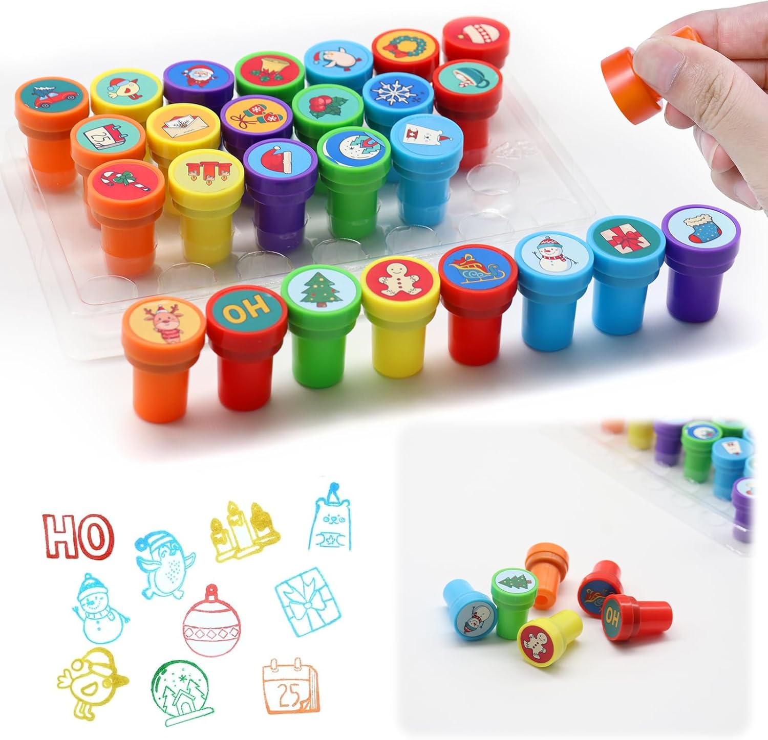 10 Stück Kinder Stempelset - Selbstfärbende Dino & Tier Stempel Für Kreativen Bastelspaß