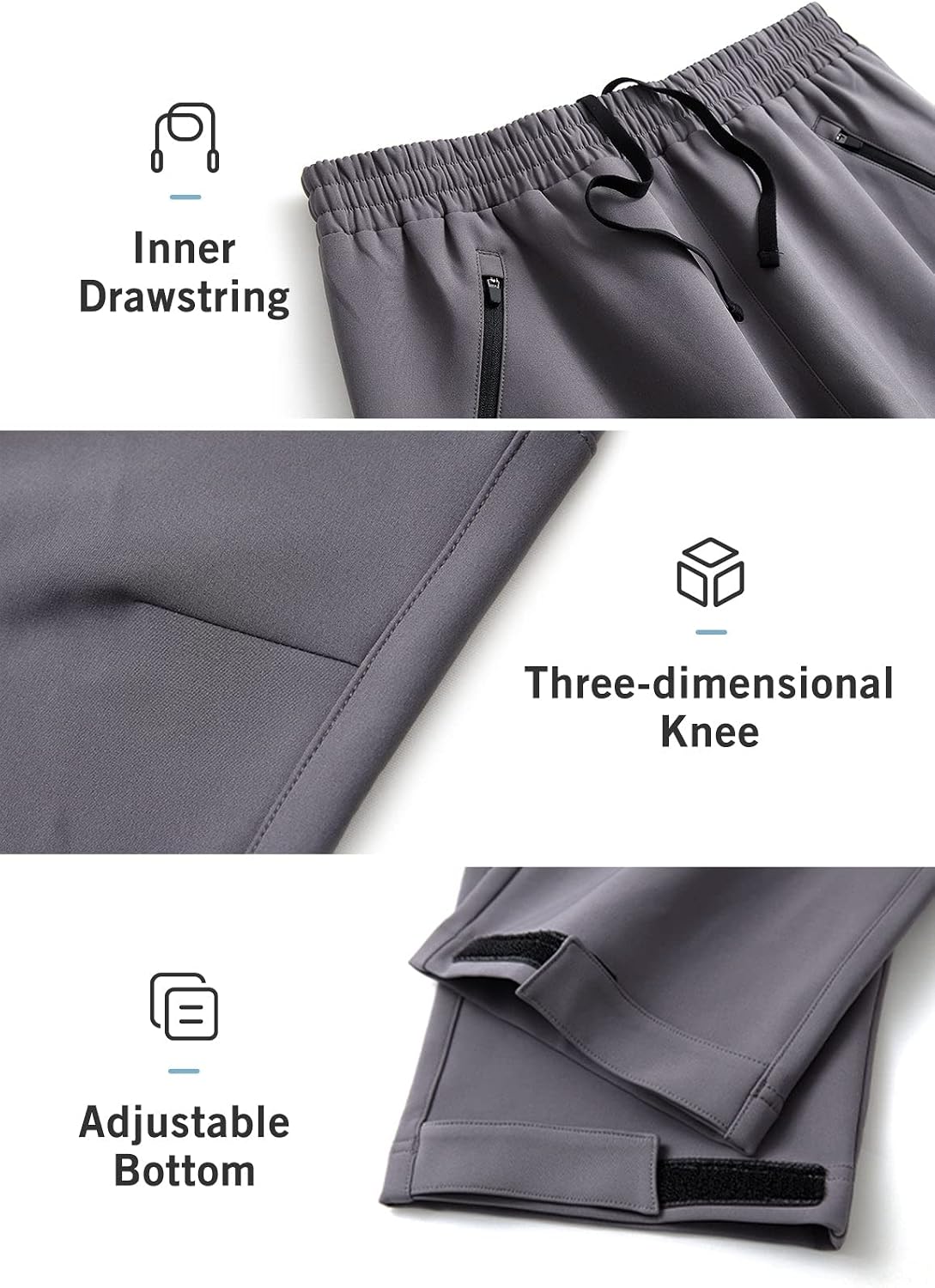 BALEAF Men's Winter Cycling Pants Mountain Bike Cold Weather Hiking Gear Windproof Fleece Lined Running Ski Bicycle Clothes