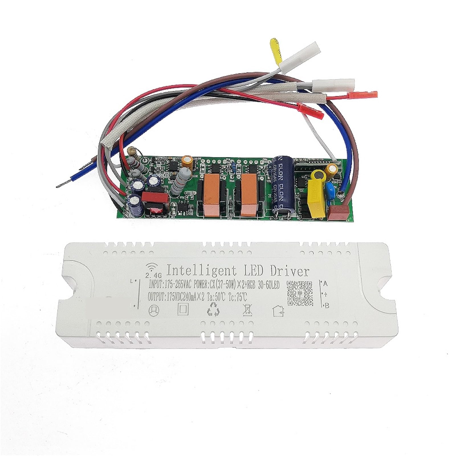 Sterownik LED 2,4 GHz, inteligentny zasilacz RGB 37-50 W x 2 (30-60 LED), pilot i przez aplikację.
