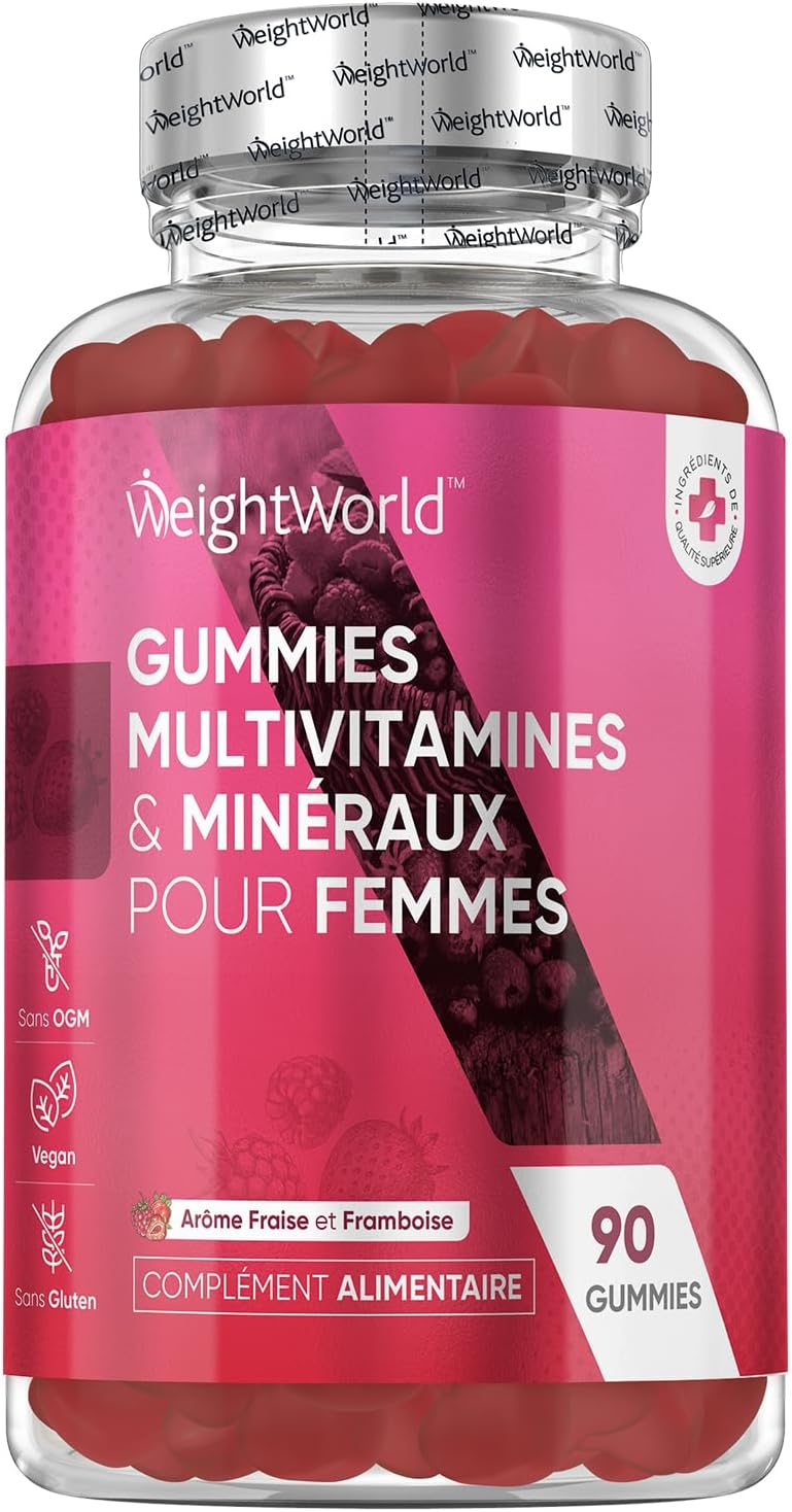 Analyse le titre du produit suivant : Gummies Multivitamines Femme, Avec 13 Vitamines et Minéraux et Omega 6, 9, 90 Gummies Multivitamines et Minéraux Vegan Goût Fraise et Framboise Pour Plus d’1 Mois Alternative aux Comprimés et Gélules. Reformule ce titre en utilisant des termes et expressions typiques des recherches d’avis produits en ligne. Assure-toi que le nouveau titre inclut : Les caractéristiques principales du produit. Les bénéfices ou points forts qui attirent les consommateurs. Des mots-clés spécifiques que les utilisateurs pourraient taper dans Google lorsqu’ils cherchent des avis sur ce type de produit. Par exemple, utilise des phrases comme ‘meilleur’, ‘avis complet’, ‘test’, ‘comparatif’, ou ‘guide d’achat’. returne le meilleur titre sans aucun commentaire. Limite le titre de l’article en retirant les informations qui ne sont pas nécessaires pour l’article dans le titre et fait qu’il ne soit pas trop long. Il doit y avoir in seul mot concernant les termes avis et comparatif et le titre doit débuter avec le mot clé se trouvant dans le Gummies Multivitamines Femme, Avec 13 Vitamines et Minéraux et Omega 6, 9, 90 Gummies Multivitamines et Minéraux Vegan Goût Fraise et Framboise Pour Plus d’1 Mois Alternative aux Comprimés et Gélules. Analyse le titre du produit suivant : Gummies Multivitamines Femme, Avec 13 Vitamines et Minéraux et Omega 6, 9, 90 Gummies Multivitamines et Minéraux Vegan Goût Fraise et Framboise Pour Plus d’1 Mois Alternative aux Comprimés et Gélules. Reformule ce titre en utilisant des termes et expressions typiques des recherches d’avis produits en ligne. Assure-toi que le nouveau titre inclut : Les caractéristiques principales du produit. Les bénéfices ou points forts qui attirent les consommateurs. Des mots-clés spécifiques que les utilisateurs pourraient taper dans Google lorsqu’ils cherchent des avis sur ce type de produit. Par exemple, utilise des phrases comme ‘meilleur’, ‘avis complet’, ‘test’, ‘comparatif’, ou ‘guide d’achat’. returne le meilleur titre sans aucun commentaire. Limite le titre de l’article en retirant les informations qui ne sont pas nécessaires pour l’article dans le titre et fait qu’il ne soit pas trop long. Il doit y avoir in seul mot concernant les termes avis et comparatif et le titre doit débuter avec le mot clé se trouvant dans le Gummies Multivitamines Femme, Avec 13 Vitamines et Minéraux et Omega 6, 9, 90 Gummies Multivitamines et Minéraux Vegan Goût Fraise et Framboise Pour Plus d’1 Mois Alternative aux Comprimés et Gélules.