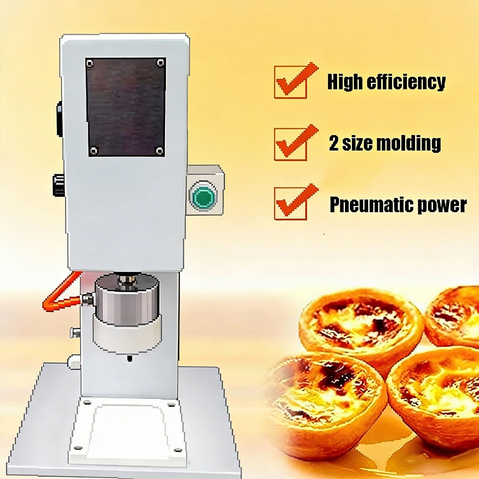 Macchina pneumatica di Shell della crostata dell'uovo, 1000 pezzi/H commerciale creatore della crosta della crostata della crema pasticcera, attrezzatura di pressatura della crostata dell'uovo per i