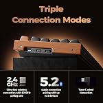 Keychron K8 HE Mechanical Keyboard TKL Wireless Bluetooth 2.4G Wired Triple Mode Hot Swappable Hall Effect with QMK/Launcher, Aluminum+Wood Frame Rapid Trigger for Mac Windows Linux-Black