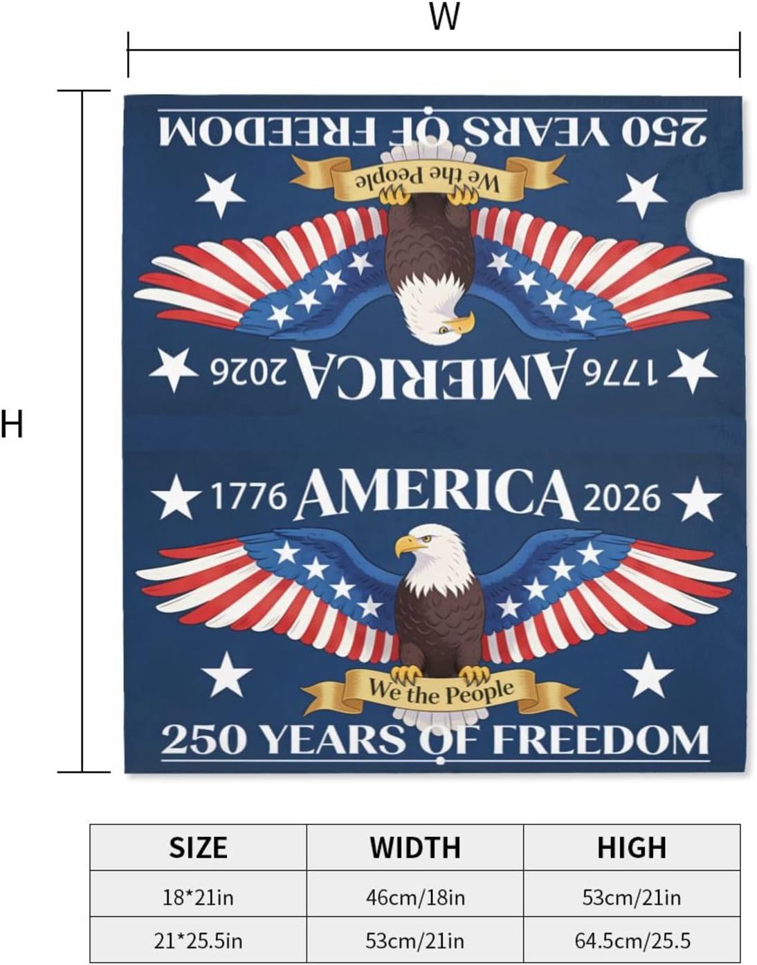 USA 250th Birthday Mailbox Covers 21x18 in image 2