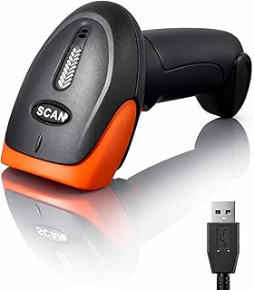 Alcachofa de código de barras USB 1D 2D QR, escáner de código de barras Plug and Play, lector IP54 a prueba de golpes, escáner compatible con Windows Mac Linux, lector QR, EAN UPC...