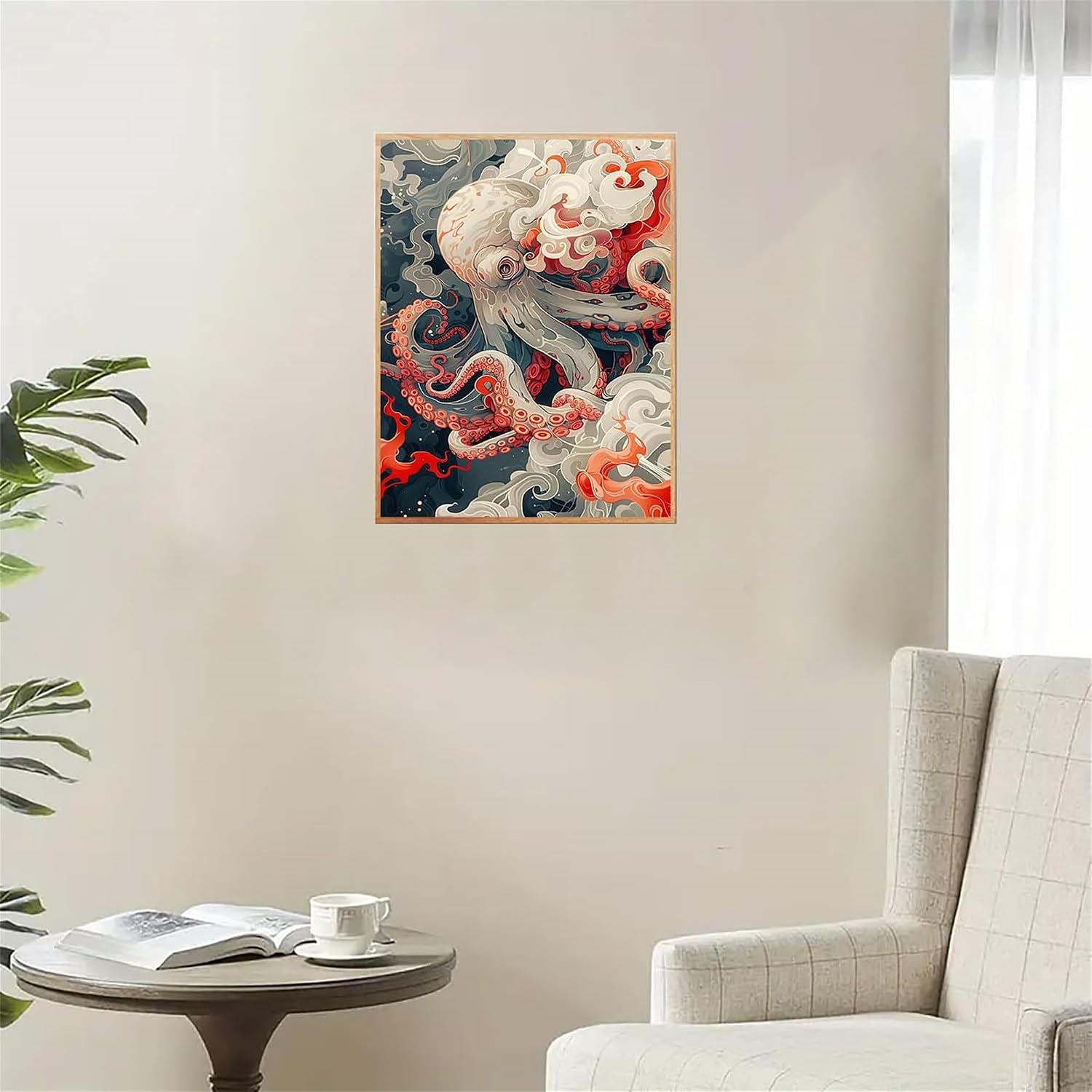 Adult Paint by Number Kits,The Legend of the Ancient Octopus Theme, Relaxing DIY Paint by Numbers kit for Adults,Acrylic Painting for Gift Home Wall Decor (16×20in)