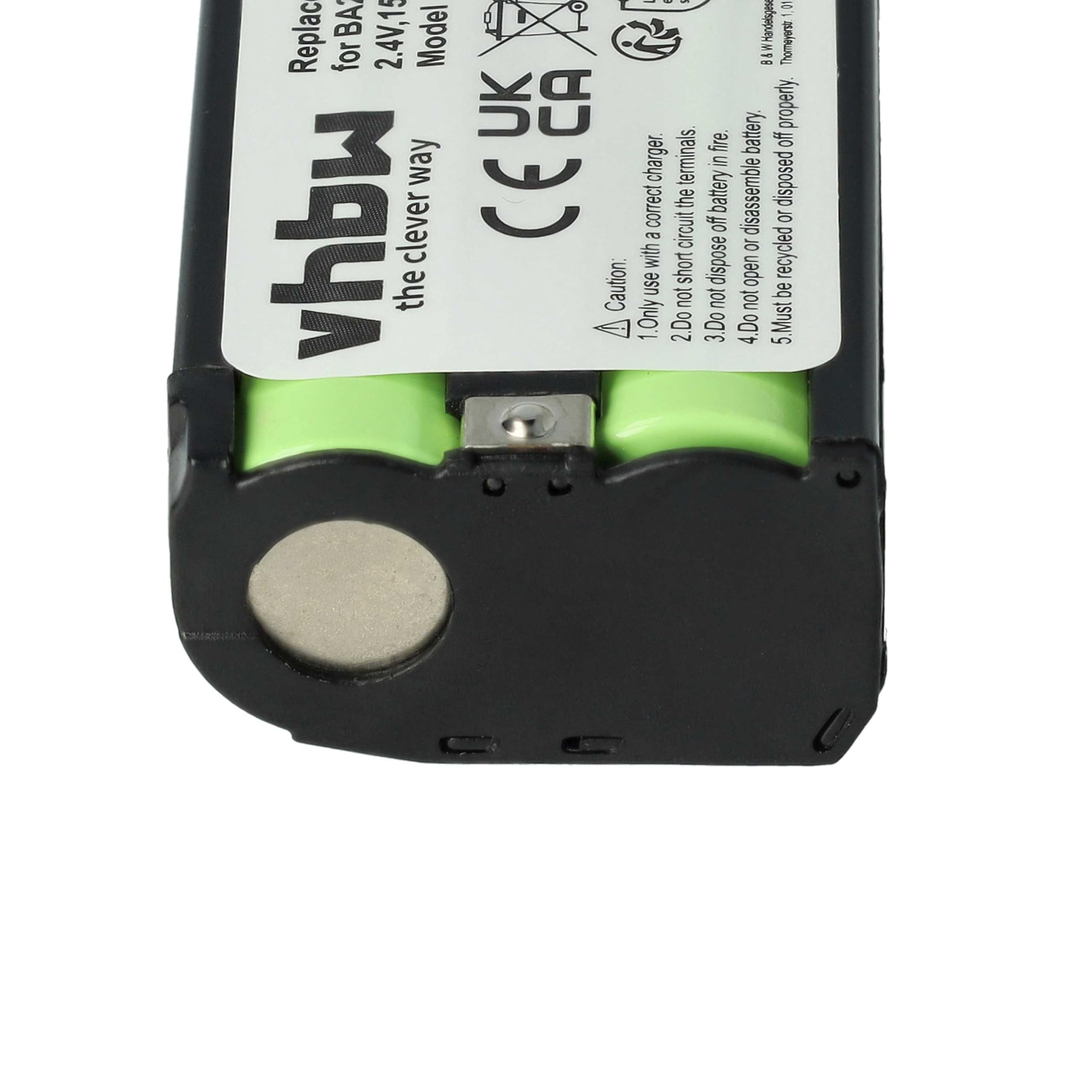 vhbw Batterie Remplacement pour Sennheiser BA2015 BA-2015 Micro 1500mAh 2,4V NiMH